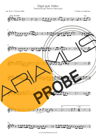 Chiclete com Banana Diga Que Valeu score for Tenor-Saxophon Sopran (Bb)