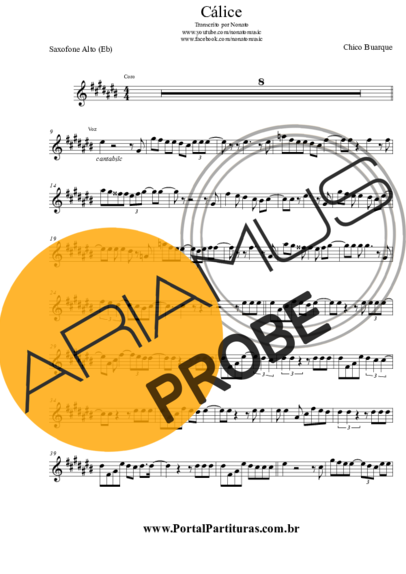 Chico Buarque Cálice score for Alt-Saxophon