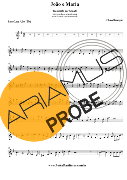 Chico Buarque João e Maria score for Alt-Saxophon