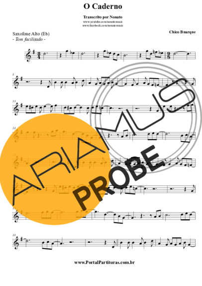 Chico Buarque O Caderno score for Alt-Saxophon