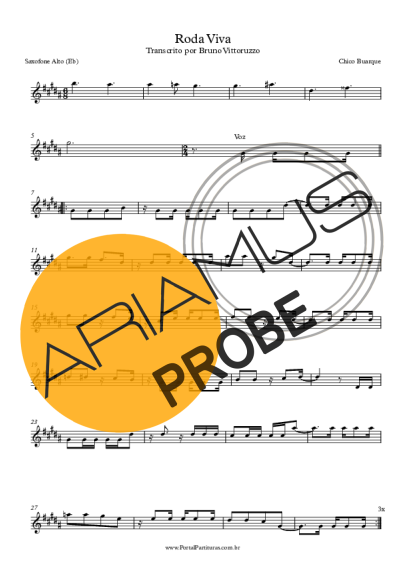 Chico Buarque Roda Viva score for Alt-Saxophon