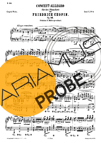 Chopin Allegro De Concerto Op 46 score for Klavier