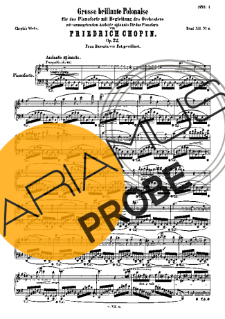 Chopin Andante Spianato Et Grande Polonaise Brillante Op.22 score for Klavier