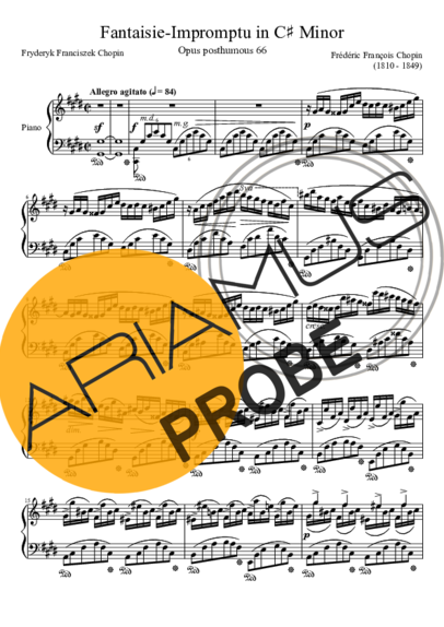 Chopin Fantaisie Impromptu In C#m score for Klavier