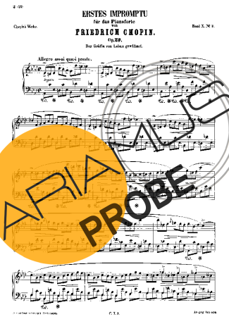 Chopin Impromptu No.1 Op.29 score for Klavier