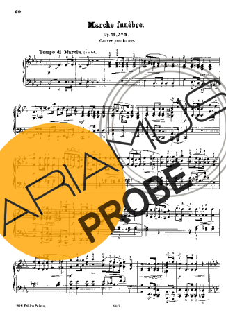 Chopin Marche Funèbre Op.72 No.2 score for Klavier