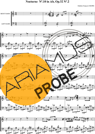 Chopin Noturno em Ab no.10 Op.32 no.2 score for Klavier
