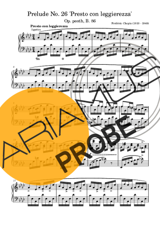 Chopin Prelude In Ab Major B.86 score for Klavier