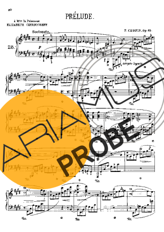 Chopin Prelude In C# Minor Op.45 score for Klavier