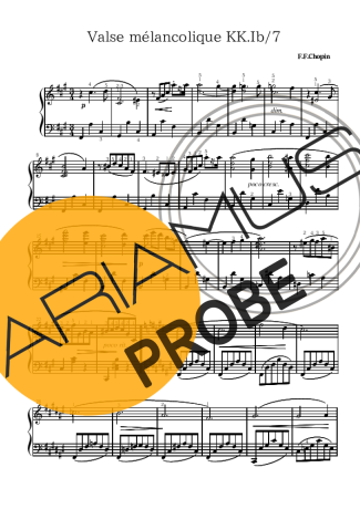 Chopin Valse Mélancolique In F#m score for Klavier
