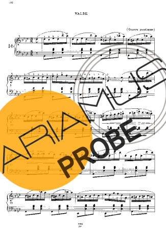 Chopin Waltz In Ab Major B.21 score for Klavier