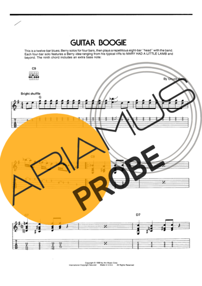 Chuck Berry Guitar Boogie score for Gitarre