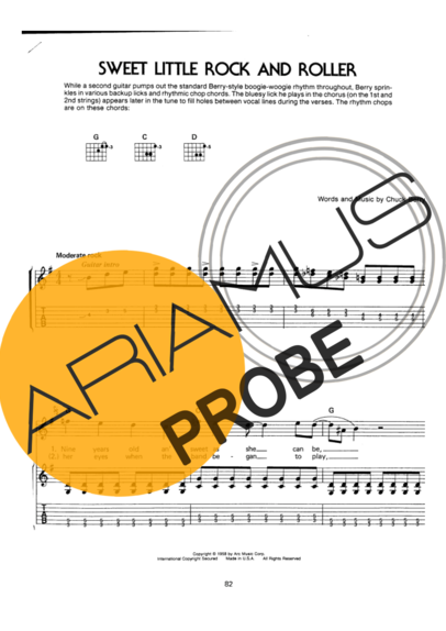 Chuck Berry Sweet Little Rock And Roller score for Gitarre