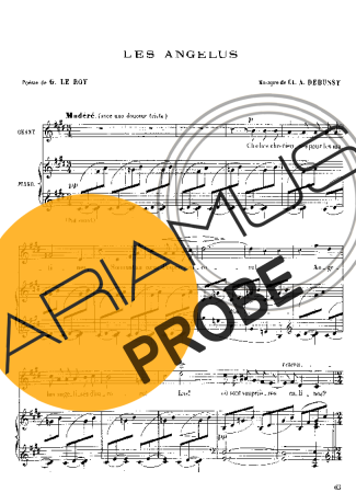 Claude Debussy Les Angélus score for Klavier