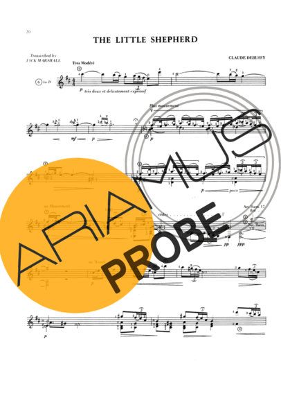 Claude Debussy The Little Shepherd score for Akustische Gitarre