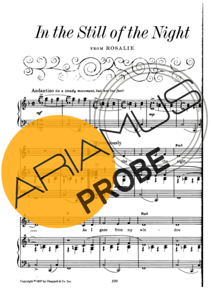 Cole Porter In The Still Of The Night score for Klavier
