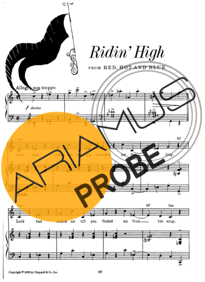 Cole Porter Ridin High score for Klavier
