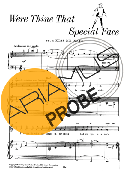 Cole Porter Were Thine That Special Face score for Klavier