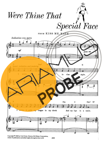 Cole Porter Were Thine That Special Face score for Klavier