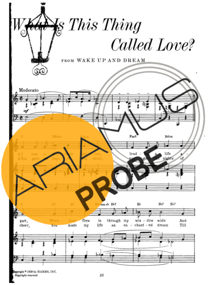 Cole Porter What Is This Thing Called Love_ score for Klavier
