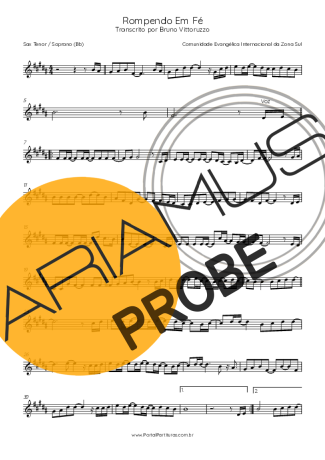 Comunidade Evangélica Internacional da Zona Sul Rompendo Em Fé score for Tenor-Saxophon Sopran (Bb)