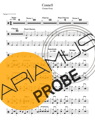 Conan Gray Connell score for Schlagzeug
