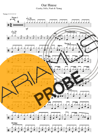 Crosby, Stills, Nash and Young Our House Partituren für Schlagzeug