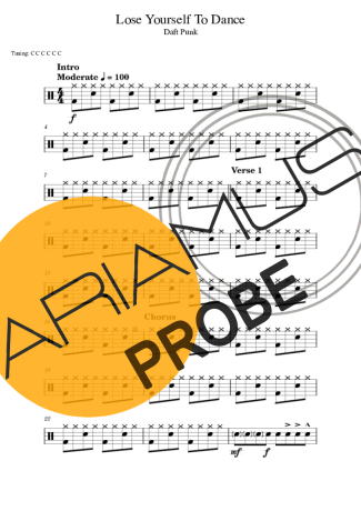 Daft Punk Lose Yourself To Dance (feat. Pharrell Williams) score for Schlagzeug