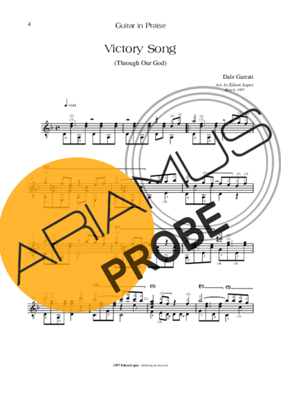 Dale Garratt Victory Song score for Akustische Gitarre