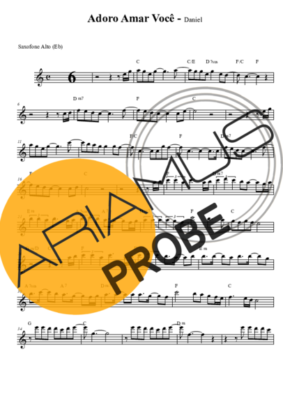 Daniel Adoro Amar Você score for Alt-Saxophon