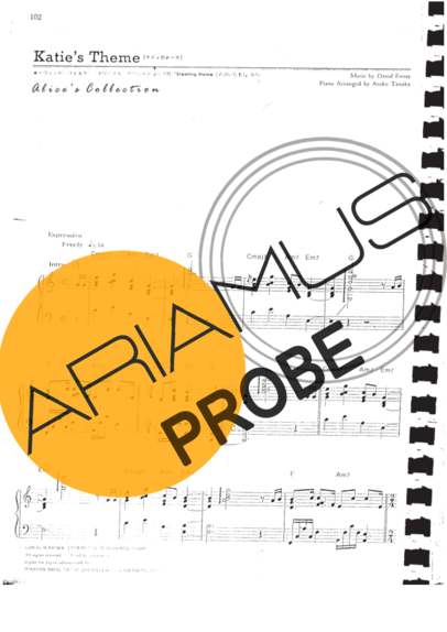 David Foster Katies Theme score for Klavier