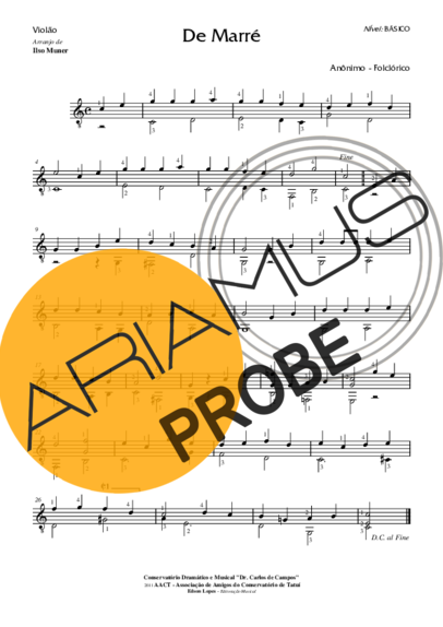 Desconhecido De Marré score for Akustische Gitarre