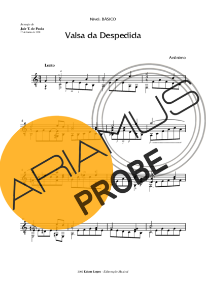 Desconhecido Valsa da Despedida score for Akustische Gitarre