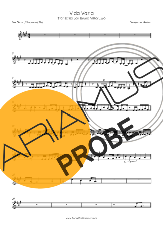 Desejo de Menina Vida Vazia score for Tenor-Saxophon Sopran (Bb)