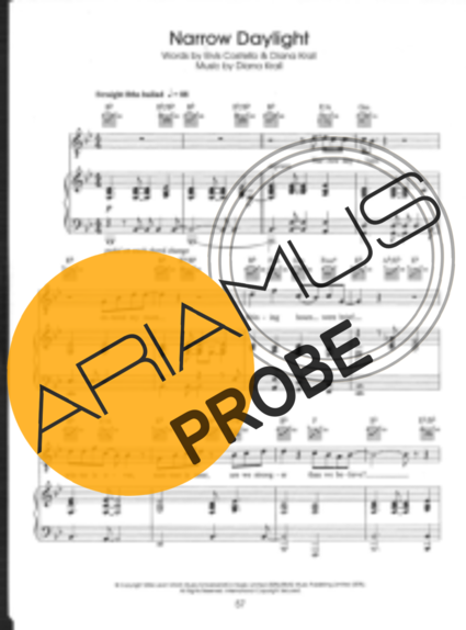 Diana Krall Narrow Daylight score for Klavier