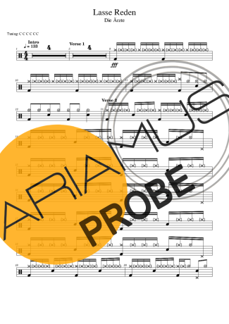 Die Ärzte Lasse Reden score for Schlagzeug