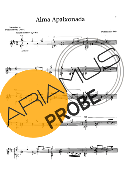 Dilermando Reis Alma Apaixonada score for Akustische Gitarre