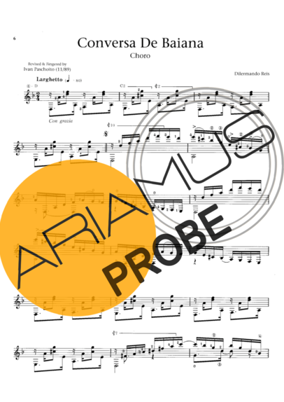 Dilermando Reis Conversa De Baiana score for Akustische Gitarre