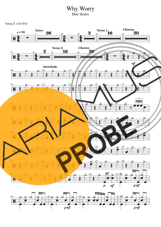 Dire Straits Why Worry Partituren für Schlagzeug