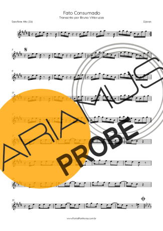 Djavan Fato Consumado score for Alt-Saxophon