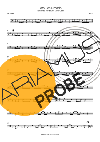 Djavan Fato Consumado score for Cello