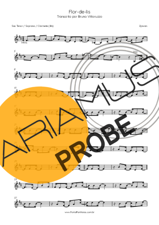 Djavan Flor De Lis score for Tenor-Saxophon Sopran (Bb)