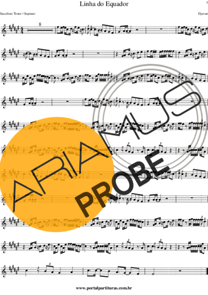 Djavan Linha do Equador score for Tenor-Saxophon Sopran (Bb)