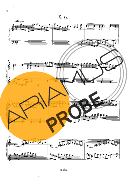 Domenico Scarlatti Keyboard Sonata In A Minor K.54 score for Klavier