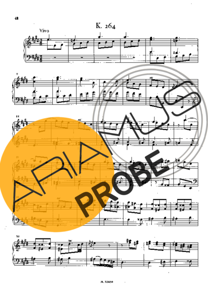 Domenico Scarlatti Keyboard Sonata In E Major K.264 score for Klavier
