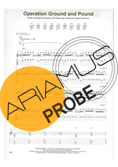 DragonForce Operation Ground And Pound score for Gitarre