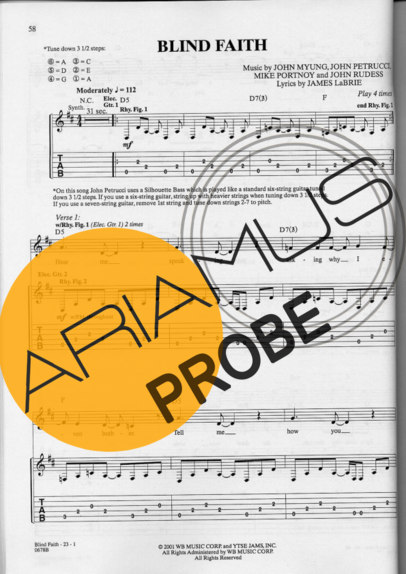 Dream Theater Blind Faith score for Gitarre
