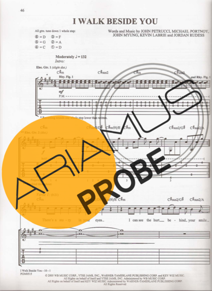Dream Theater I Walk Beside You score for Gitarre