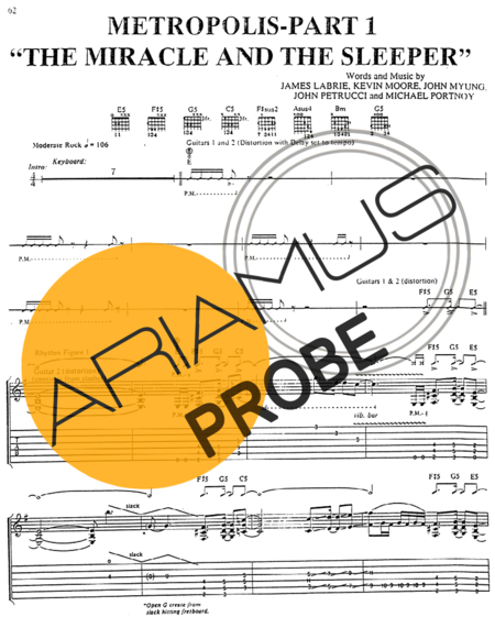 Dream Theater Metropolis Part 1 The Miracle And The Sleeper score for Gitarre