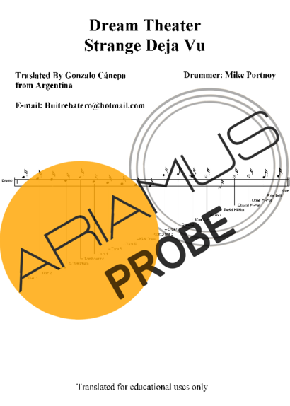 Dream Theater Strange Deja Vu score for Schlagzeug